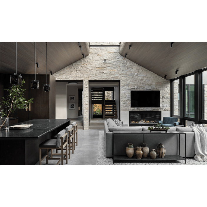 A wide shot of Mike Shively's First Time Entrant kitchen design, showcasing the unique open design of the area.