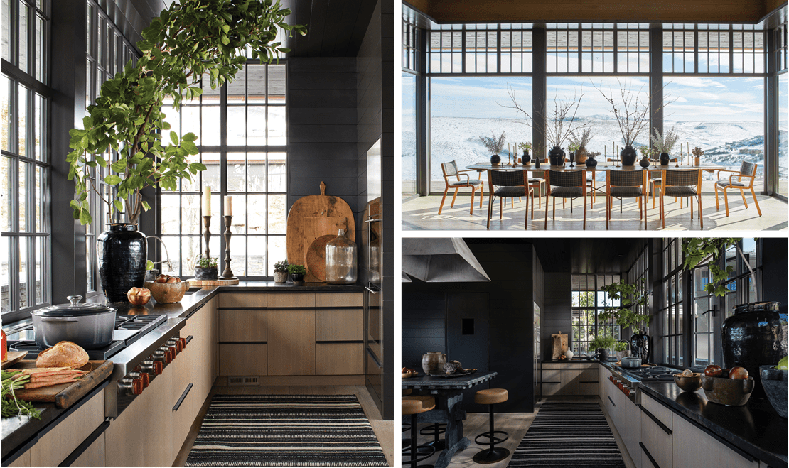 Additional perspectives of LeRoy's kitchen including the dining room which overlooks a beautiful Utah mountainscape.