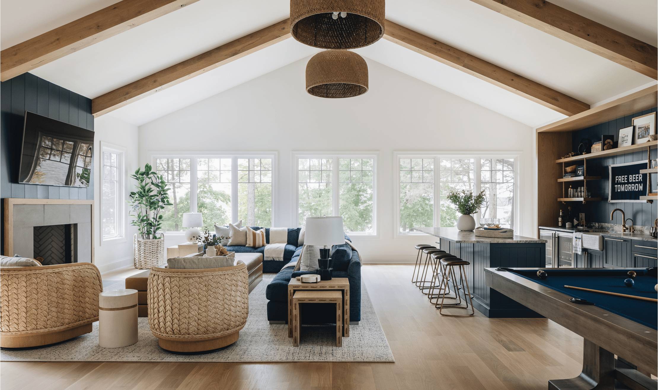 Amy Storm was challenged to create a new layout for the second floor. The space was meant to hold many friends or family.