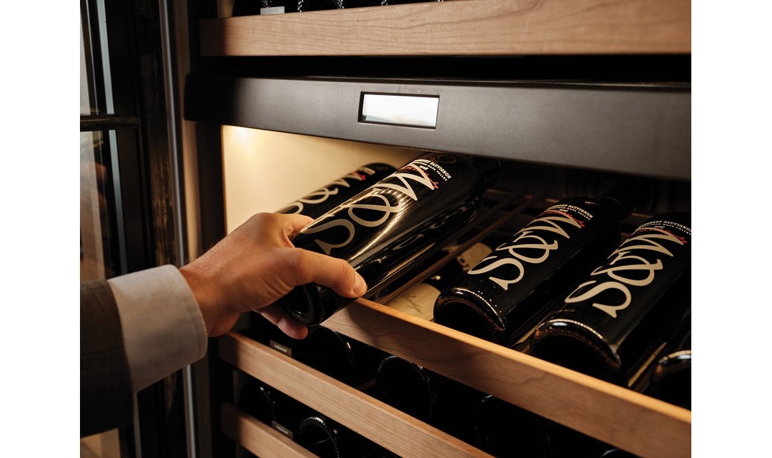 Sub-Zero storage keeps wines at the perfect temperature and humidity.
