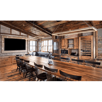 Draper DBS cabinetmakers located in Pennsylvania made all of the cabinets, cubicles, and booths beyond the kitchen.