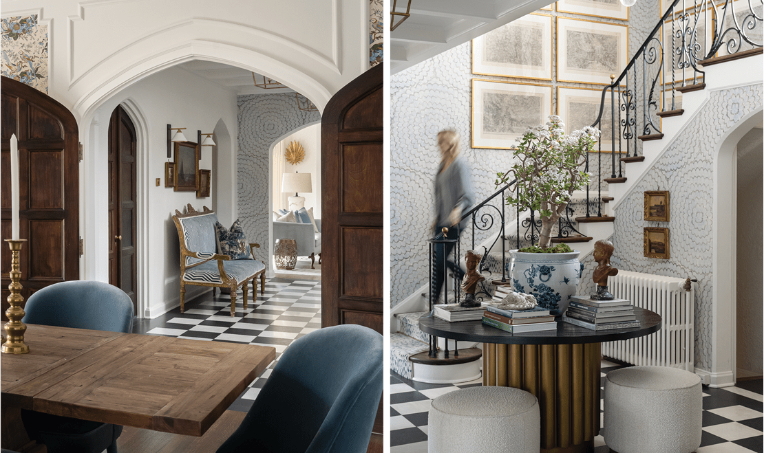 Tiffany wanted a historic place with compartmentalized spaces, like this dining room that helped inform the rest of the home.
