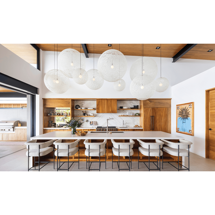 The 15-foot island offers guests the ability to gather for cooking and quality time in the open kitchen and living room area.