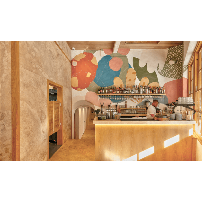 One of Alex Proba's high-profile public art installations featuring multiple bright hues.