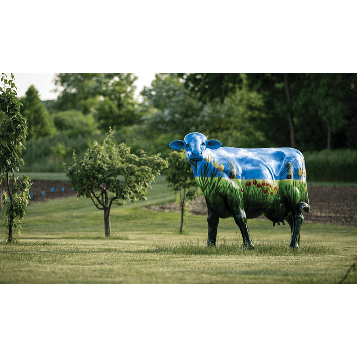 This colorful cow is apart of Sub-Zero's effort to support local artists by having them add farmyard flair to the gardens and barn.
