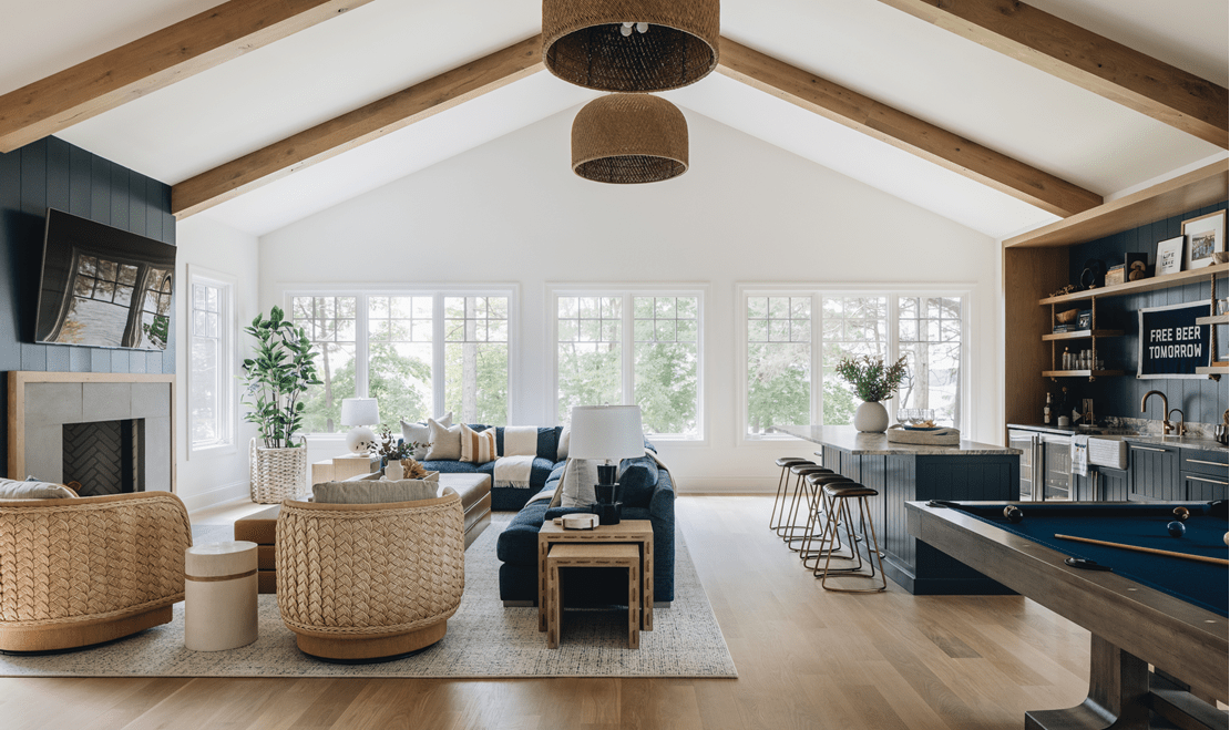 Amy Storm was challenged to create a new layout for the second floor. The space was meant to hold many friends or family.