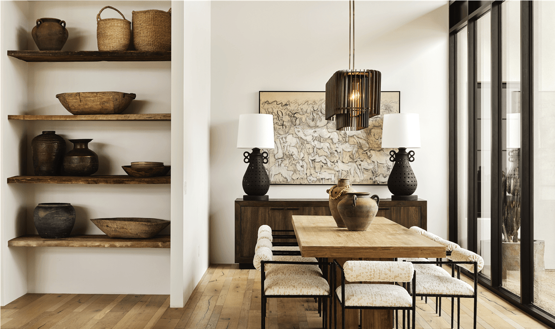 In this space, natural woods and stones allow the Tulum house to have a distinct warmth and character.