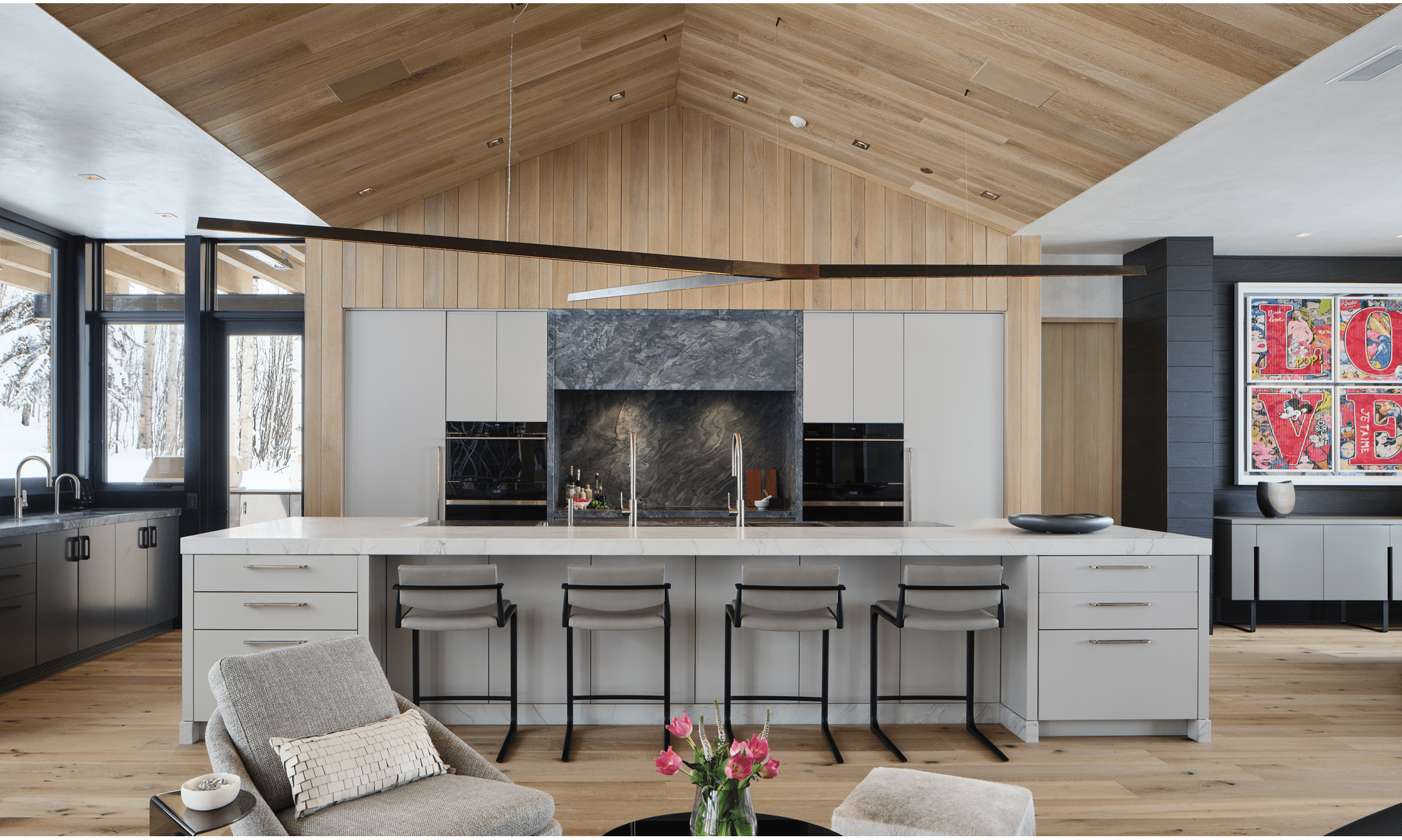 Doug Durbin designed this kitchen to reflect simplicity and to call attention to the luxury Sub-Zero and Wolf appliances.