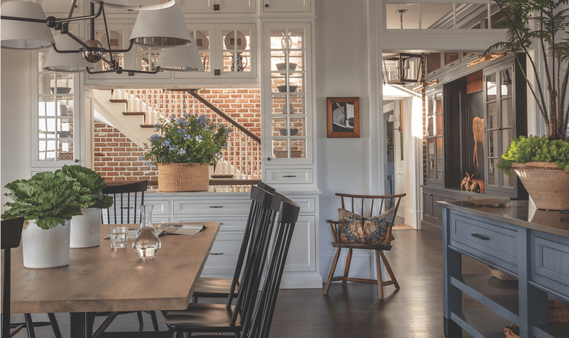 Interior windows were utilized throughout the estate to transfer natural light and connect two different spaces.