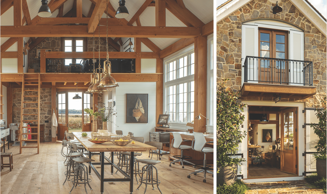 The owner's grandfather, who owned an art gallery in Baltimore, Maryland, was the main inspiration for the air studio space.