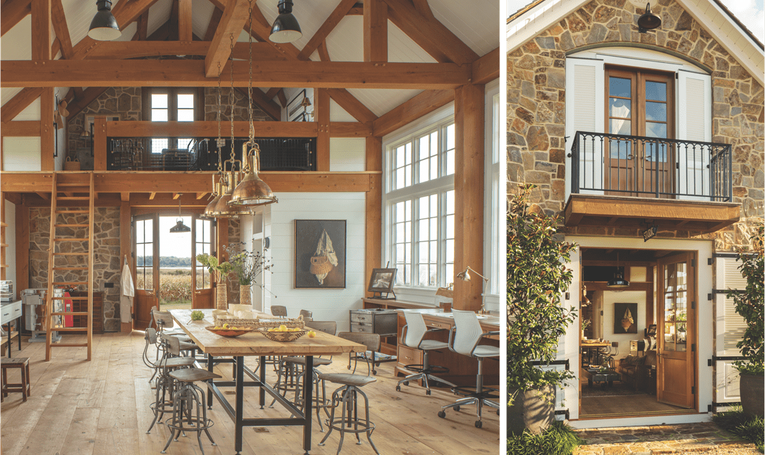 The owner's grandfather, who owned an art gallery in Baltimore, Maryland, was the main inspiration for the air studio space.