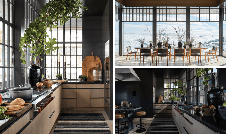 Additional perspectives of LeRoy's kitchen including the dining room which overlooks a beautiful Utah mountainscape.