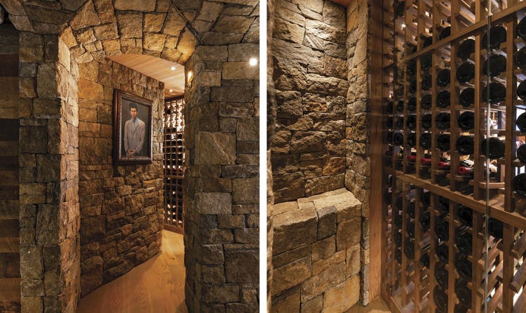 Holding more than 800 bottles, the wine cellar is ideal for a connoisseur’s collection.