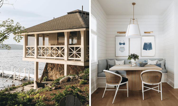 This elegant home is located on pristine Pine Lake, inspired by Wisconsin's rural atmosphere.