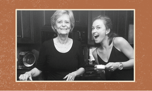 Chef Brandie and her late grandmother having fun in the kitchen. 