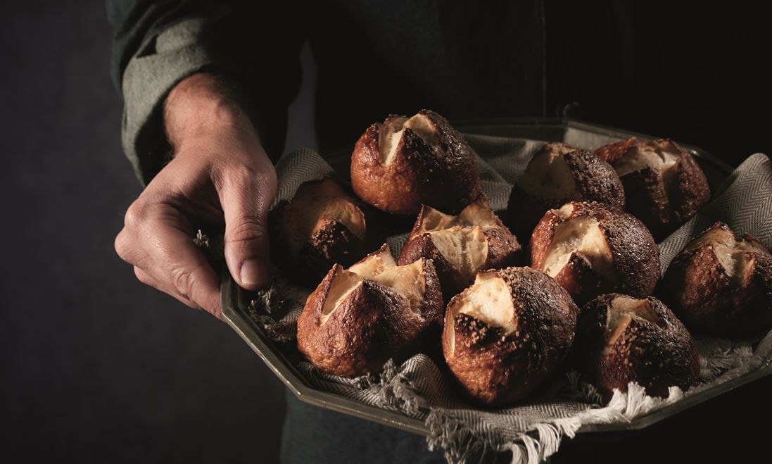 Pretzel Rolls created by Chef Joel Chesebro using the Wolf Conection setting