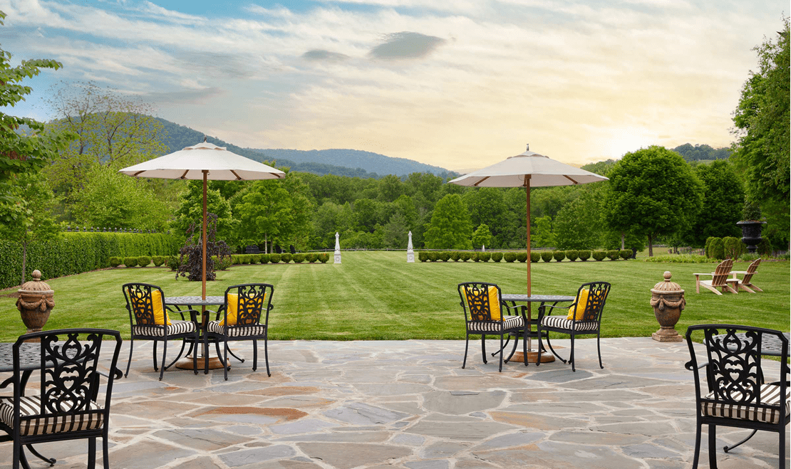 Expansive vineyards and wineries surround the Inn at Little Washinton in Washington, Virginia.