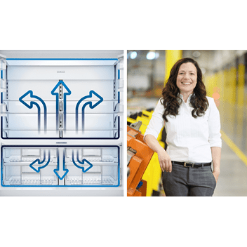 Wohlers received a patent for her work developing Sub-Zero’s Split Climate™ intelligent cooling system.