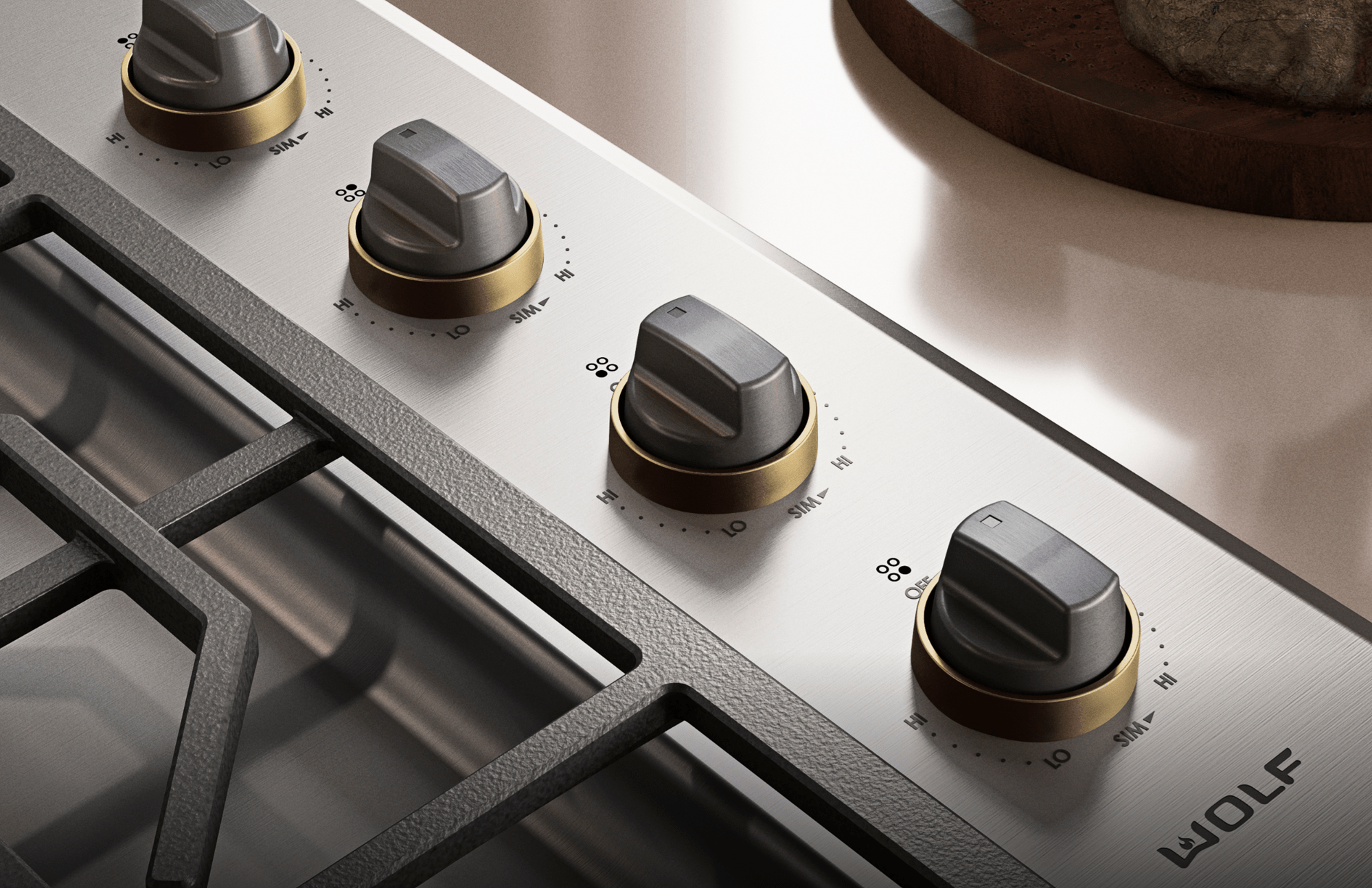 Colored knobs and bezels are the newest feature to Sub-Zero, Wolf, and Cove's appliance family.