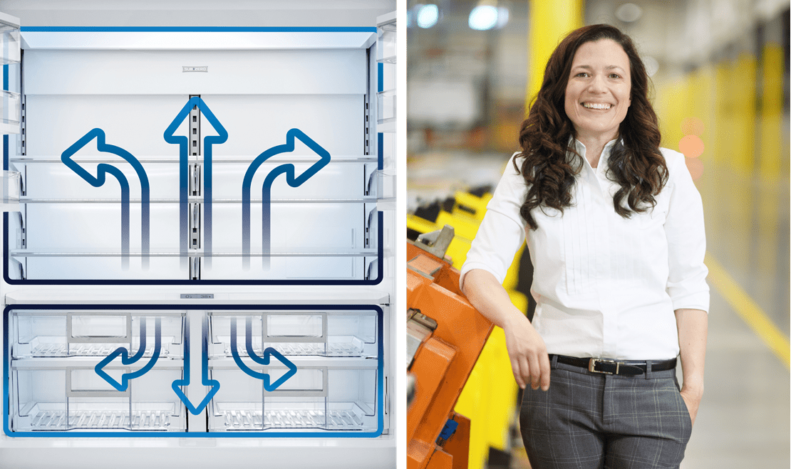 Wohlers received a patent for her work developing Sub-Zero’s Split Climate™ intelligent cooling system.