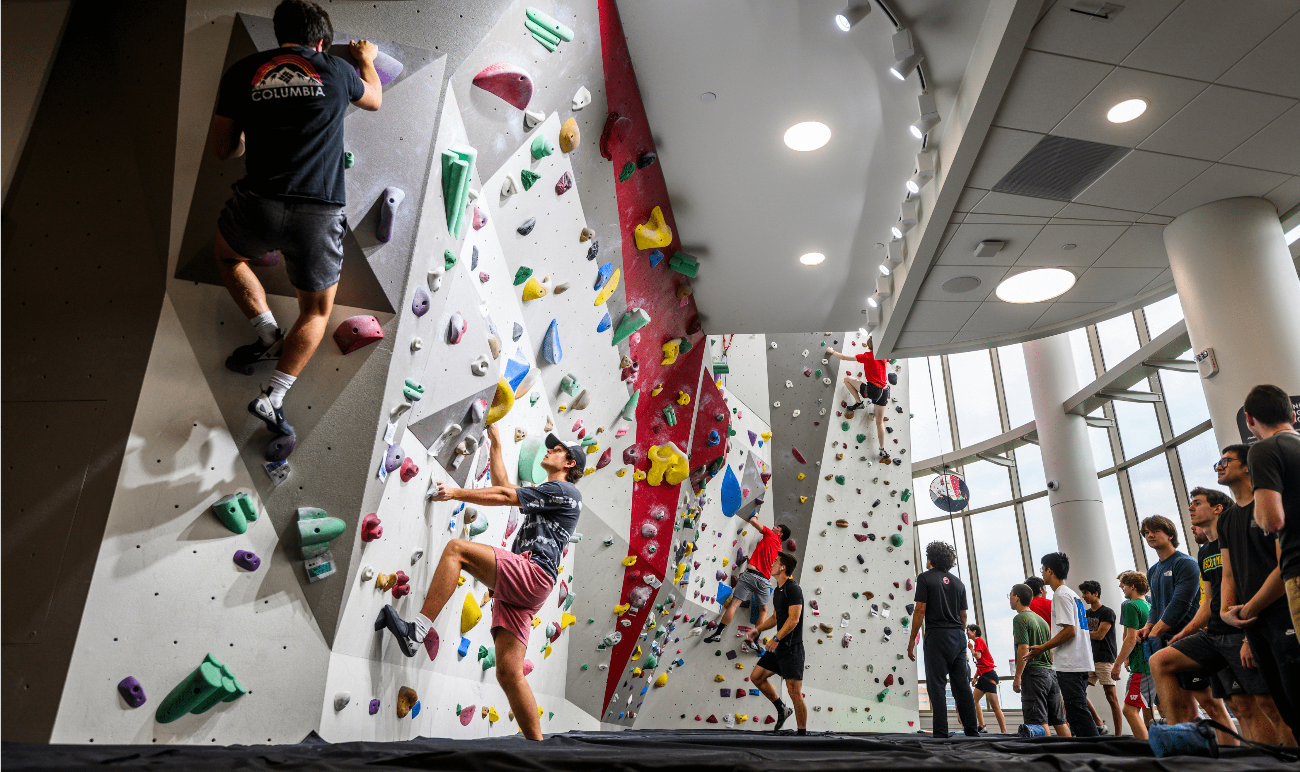 The new wellness and recreation center includes a 32-foot-high Mt. Mendota Climbing Wall and a 13-foot Bouldering Wall.