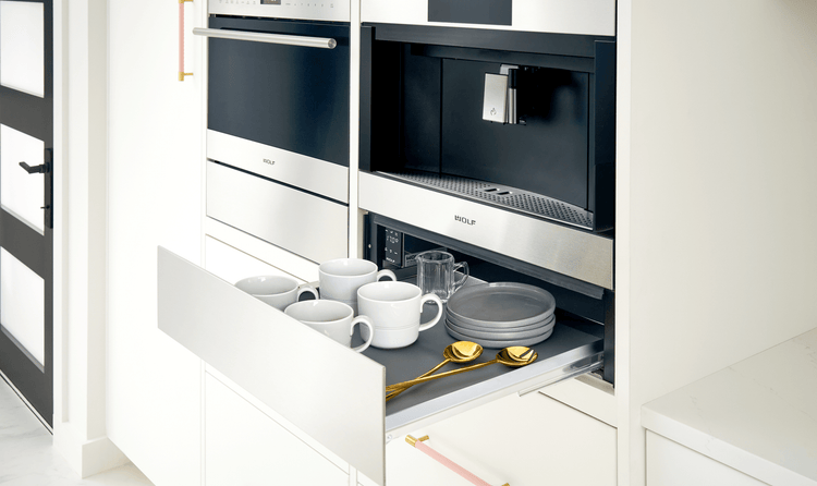 An easy pair with the coffee system is the Wolf Cup Warming Drawer which can contain up to 40 cups.
