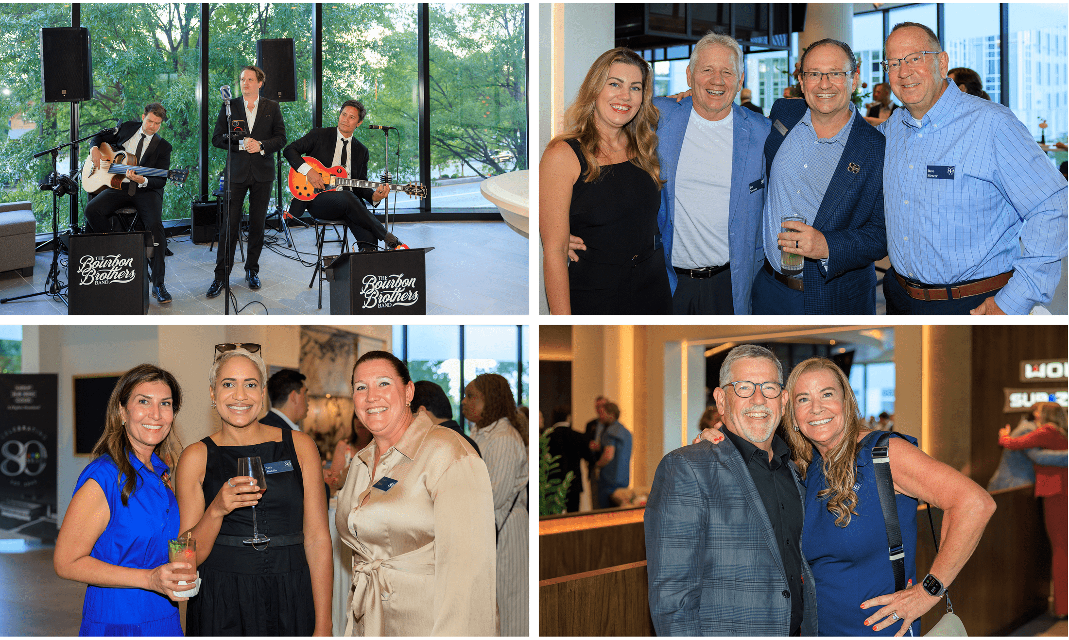 The Bourbon Brothers Band at the Sub-Zero, Wolf, and Cove showroom in Atlanta, Georgia. Along with colleagues gathered in celebration.