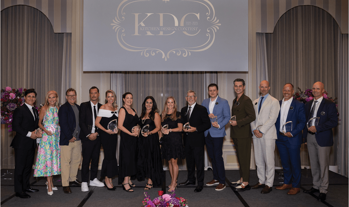 The global winners pictured together at the 2022 - 2023 Kitchen Design Contest Summit and Gala.