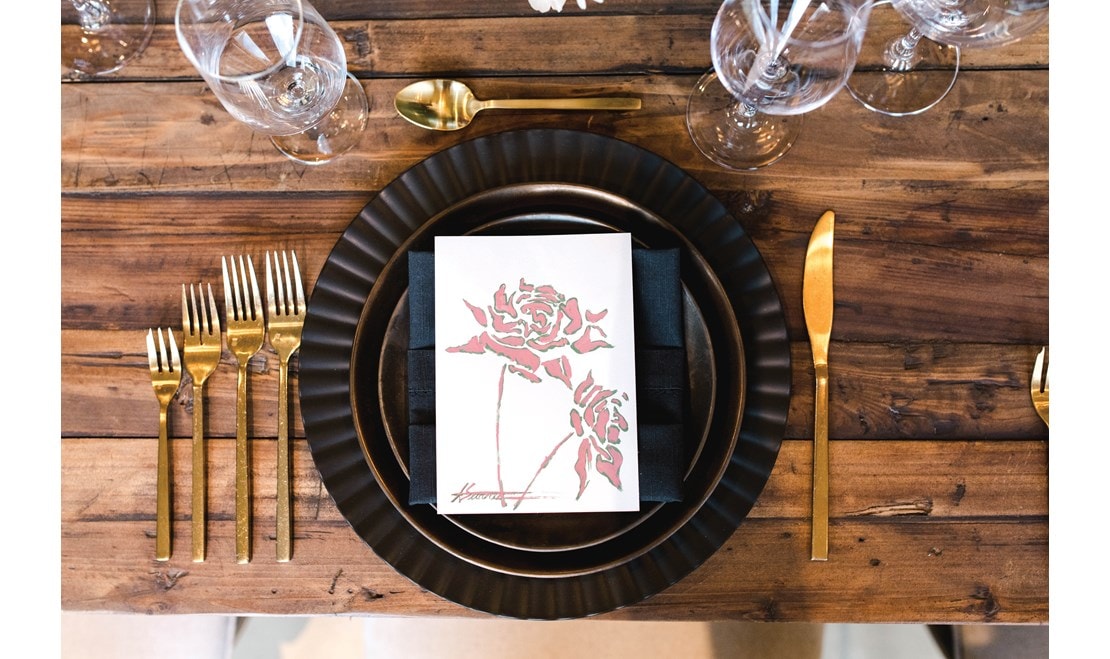 Menus featured original artwork from Nashville area painter Ashleigh Suarez.  