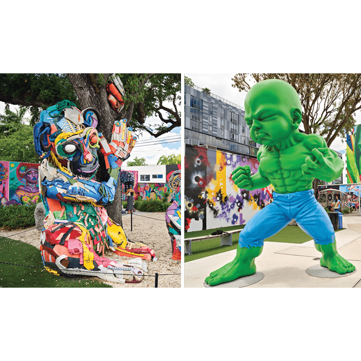 This creative, urban piece can be found at Wynwood Walls in Miami, Florida.