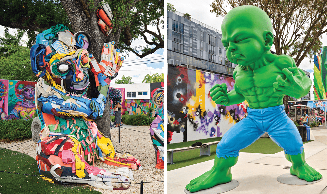This creative, urban piece can be found at Wynwood Walls in Miami, Florida.