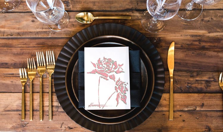 Menus featured original artwork from Nashville area painter Ashleigh Suarez.