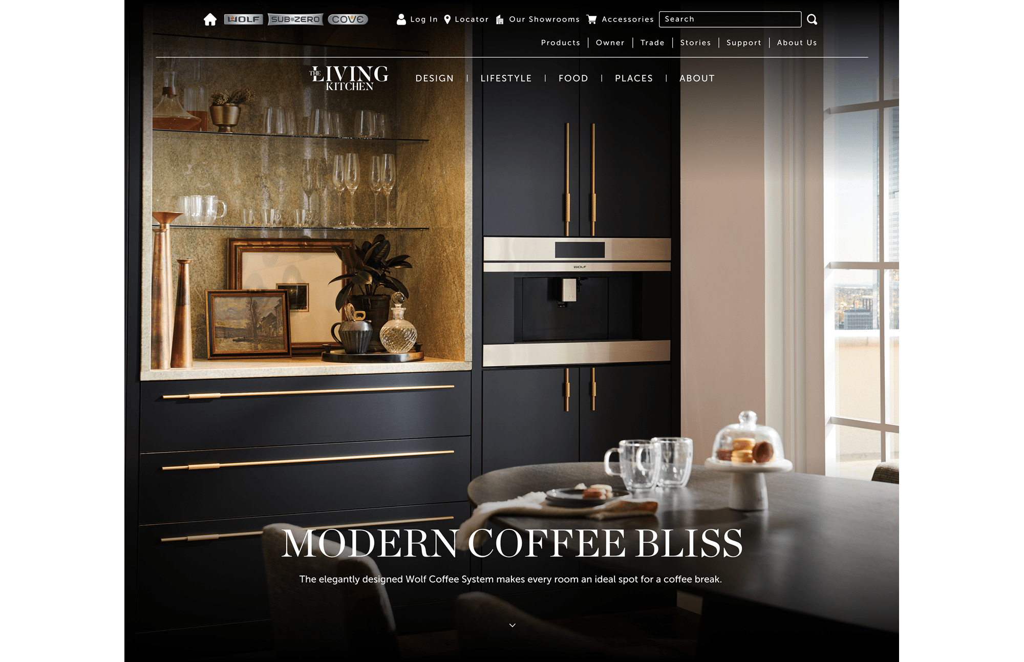 Get design inspiration for coffee lovers with the Wolf Coffee System being the easily accessible highlight in each room.