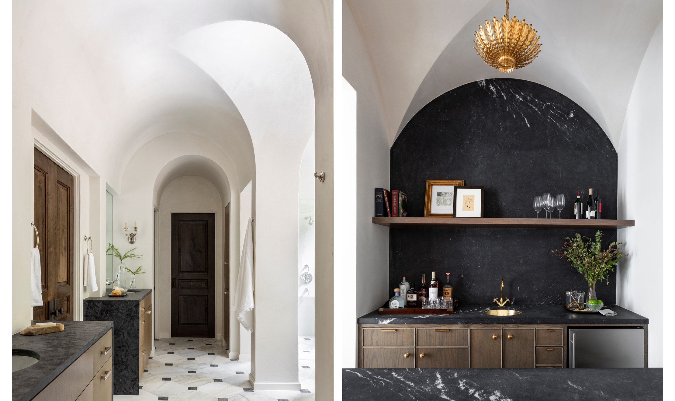 On the other side of the entry lives the oval-shaped formal dining room.