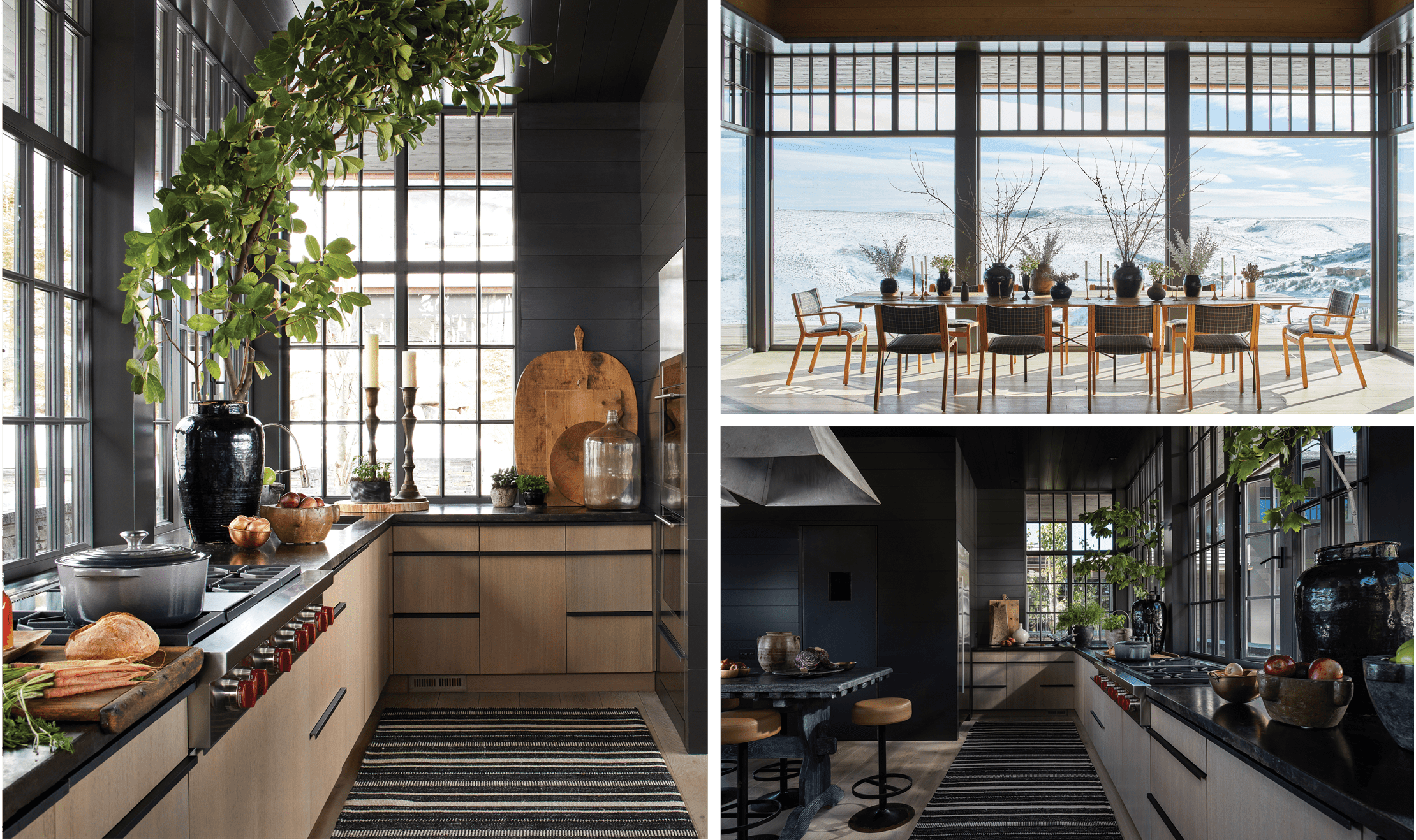 Additional perspectives of LeRoy's kitchen including the dining room which overlooks a beautiful Utah mountainscape.