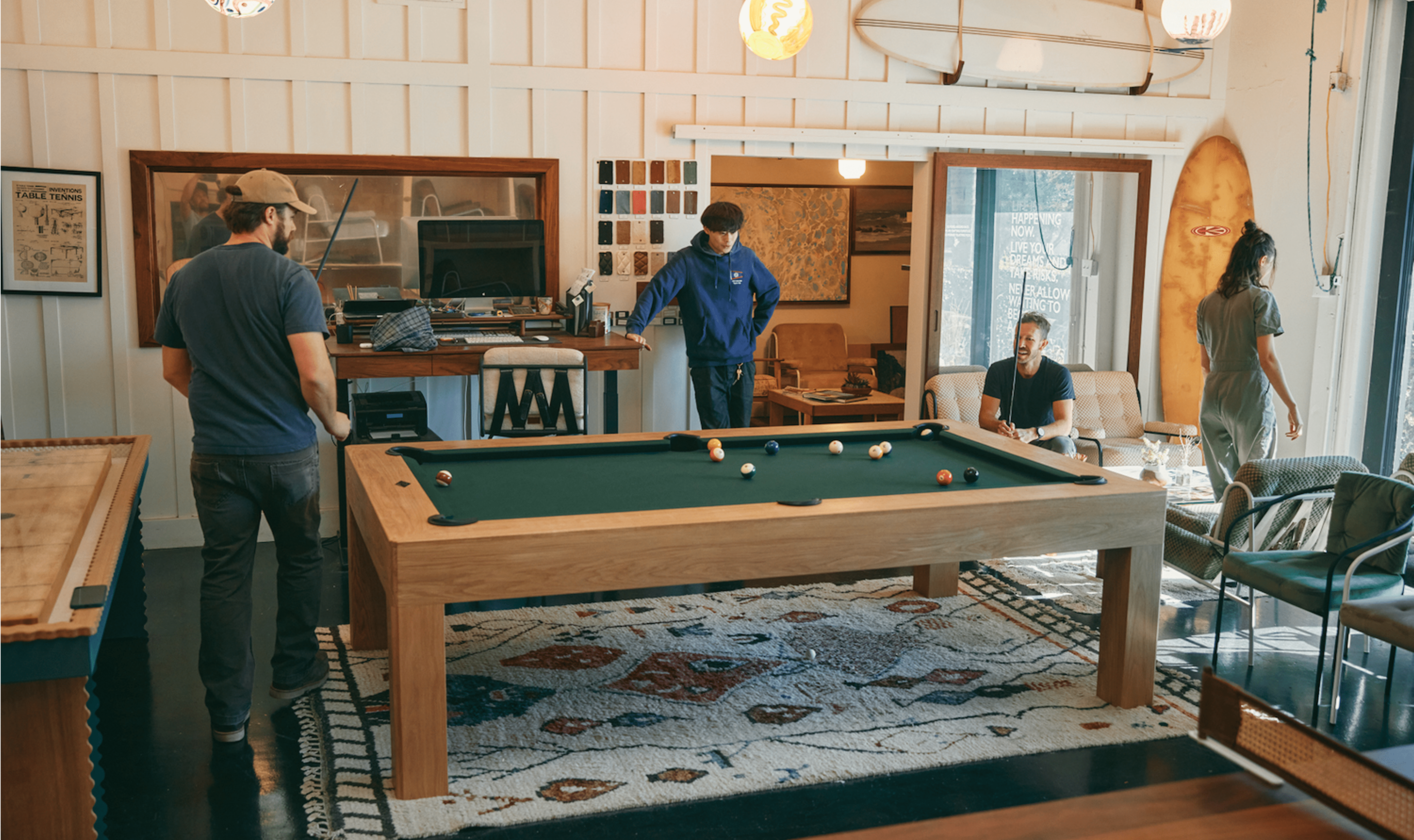 Sean Woosley Studio's ping-pong tables are meant for homes and offices and can be used as a standard table as well.