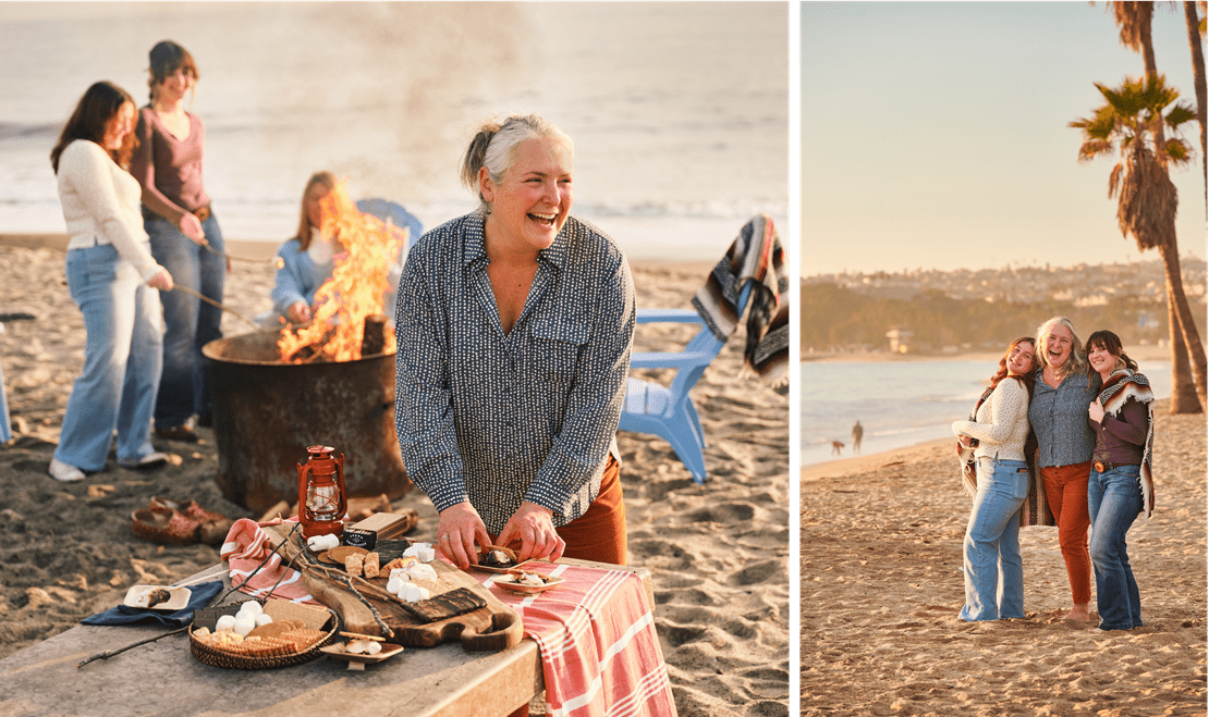 Living by the Pacific Ocean in Dana Point, Molly spends time with her two daughters at the beach.