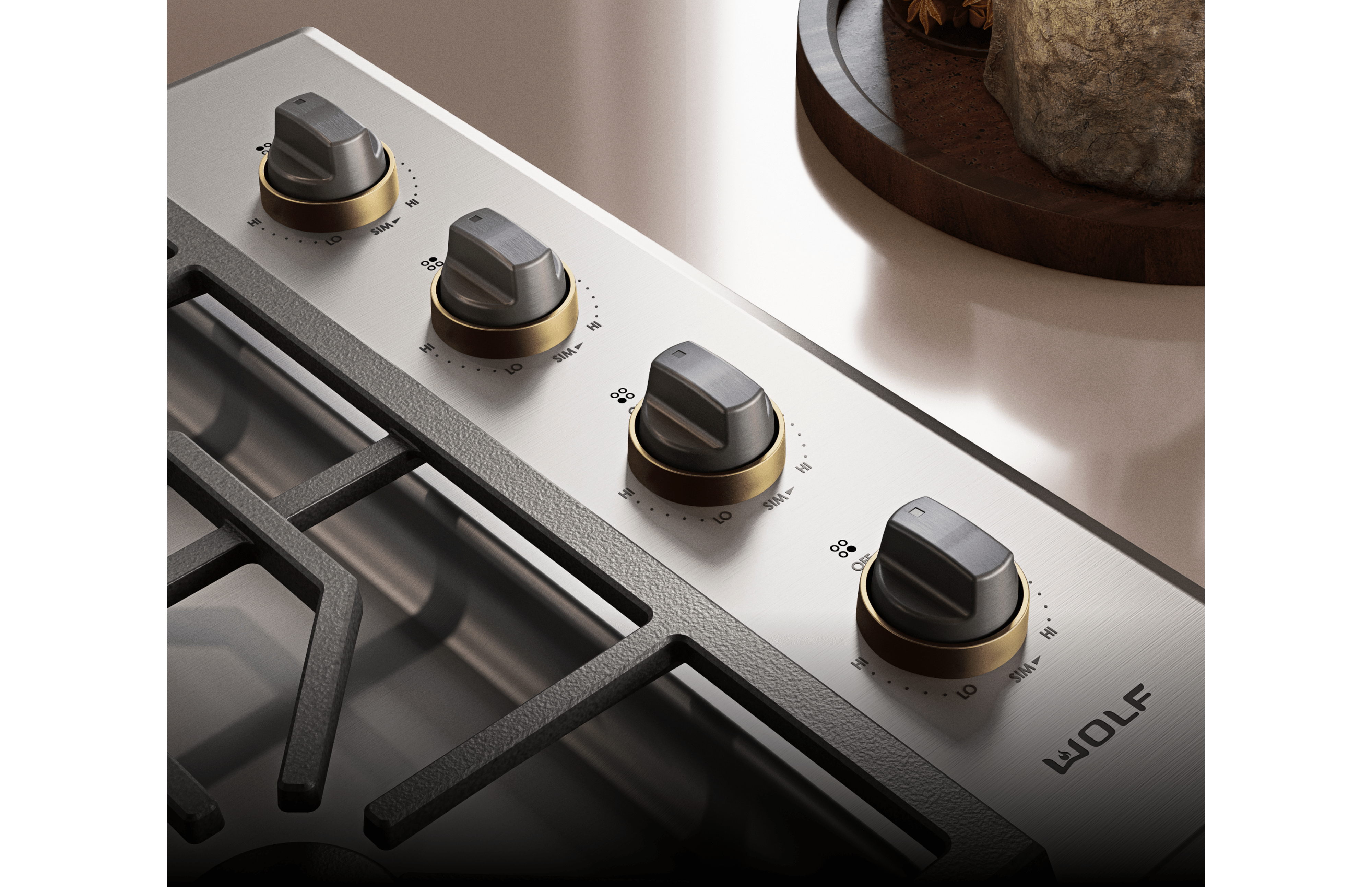 Colored knobs and bezels are the newest feature to Sub-Zero, Wolf, and Cove's appliance family.