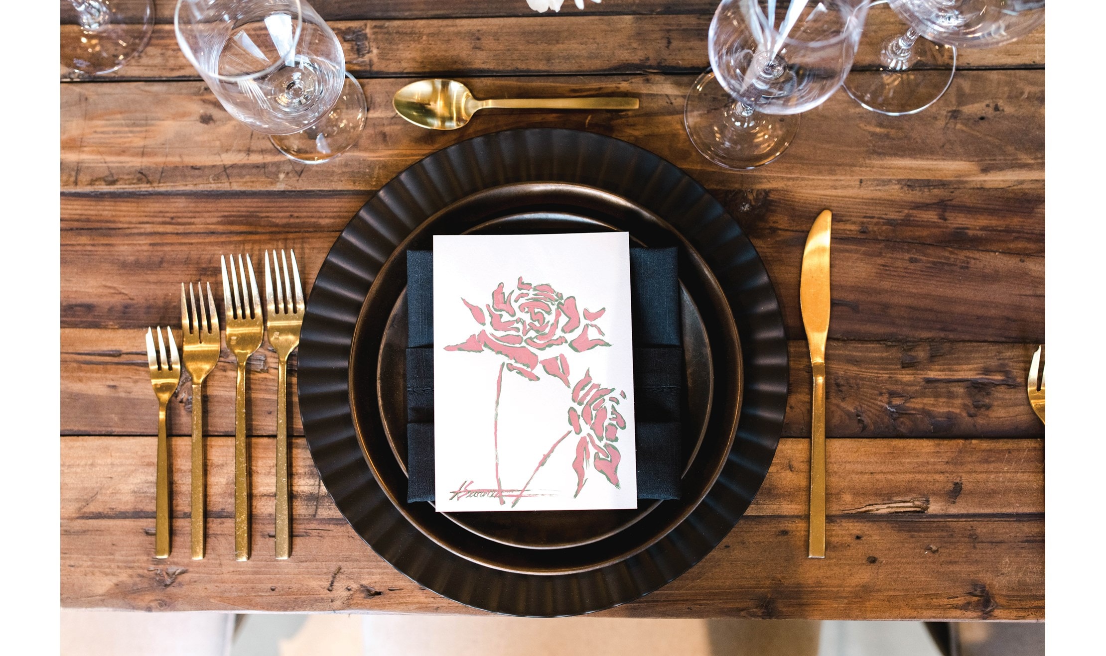 Menus featured original artwork from Nashville area painter Ashleigh Suarez.  