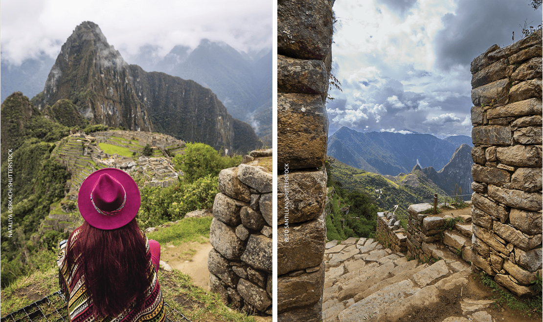 Machu Picchu in Urubamba Province, Peru is a UNESCO-designated World Heritage Site and sits 8,000 feet above sea level.