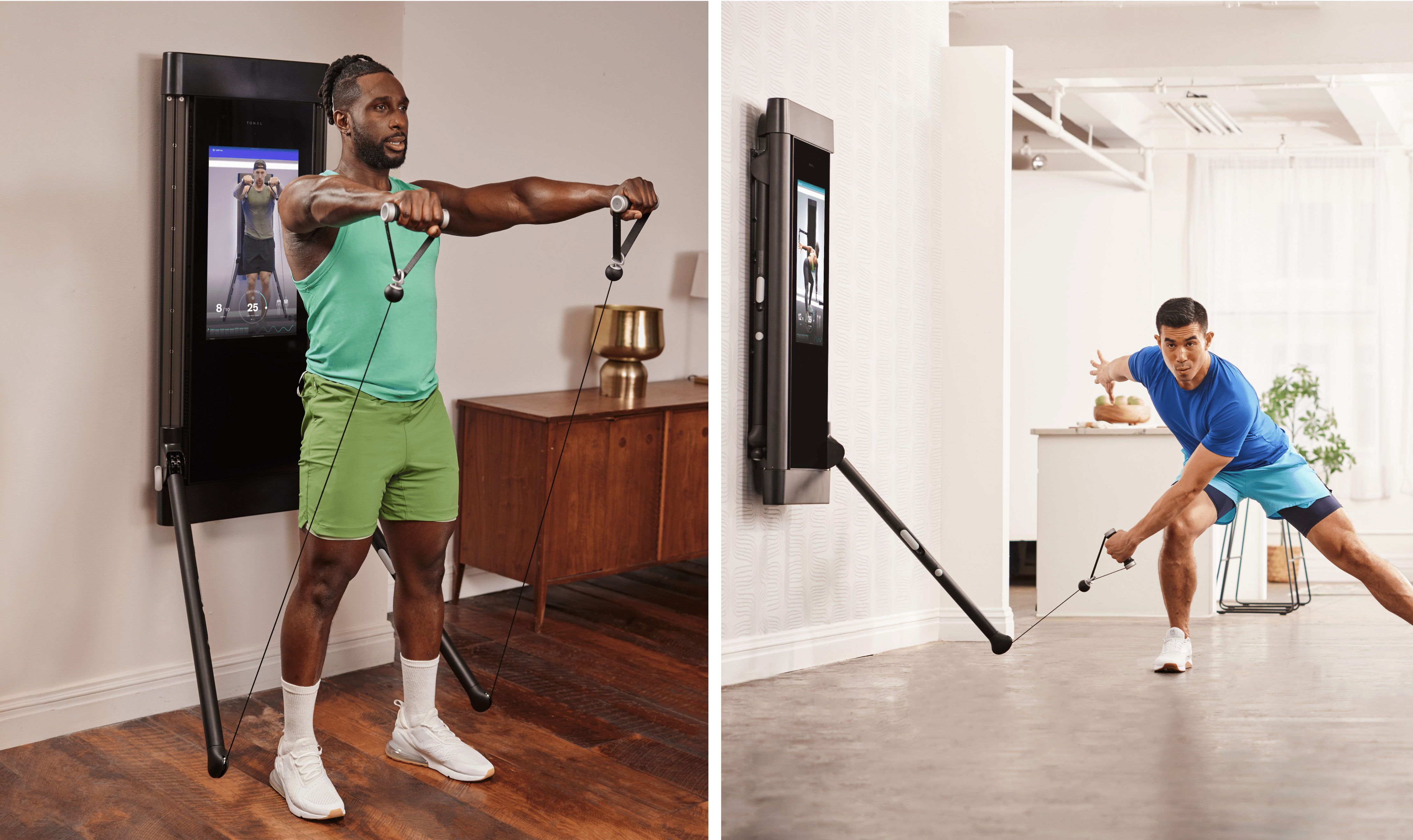 Tonal, the smart home gym, evaluates your strength and adapts to your movement while you are using the machine.