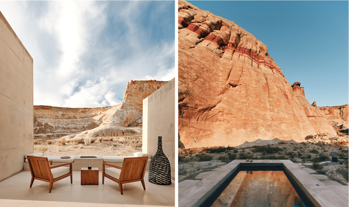 The Aman Spa at Amangiri Resort offers stellar views of the Grand Staircase-Escalante National Monument.