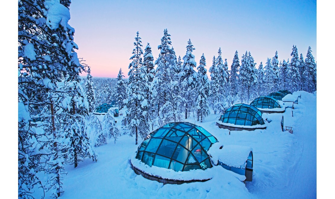 Kakslauttanen Arctic Resort in Saariselkä, Finland.