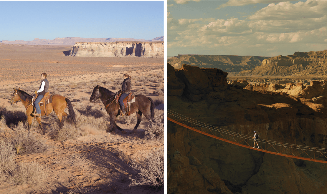 Whether it is receiving a guided tour on horseback or traversing a canyon, there is plenty to do at the Amangiri Resort.