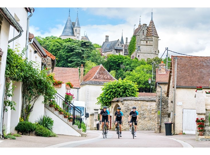 Cycling enthusiasts touring France