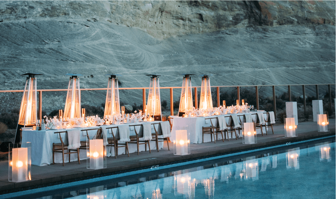 Amangiri can have their restaurant team arrange private dining experiences, even near the resort's main swimming pool.