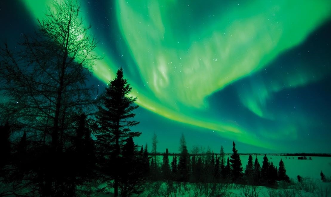 Named for the Roman goddess of dawn, the aurora borealis, the northern lights s a celestial display seen only in areas near the North Pole.