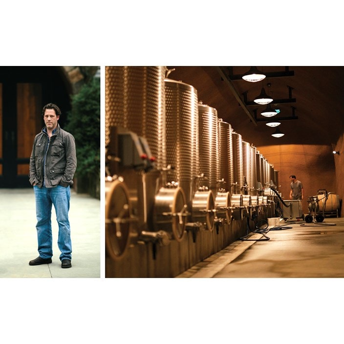 Abreu Vineyards winemaker Brad Grimes outside the winery cave.
