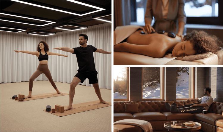 You can relax, or find yourself at the fitness and yoga studio, beauty salon, or the Bio-Hacking Recovery room.