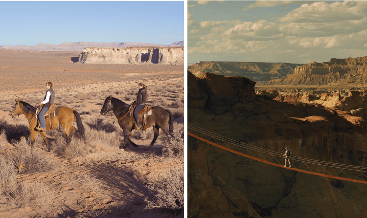 Whether it is receiving a guided tour on horseback or traversing a canyon, there is plenty to do at the Amangiri Resort.